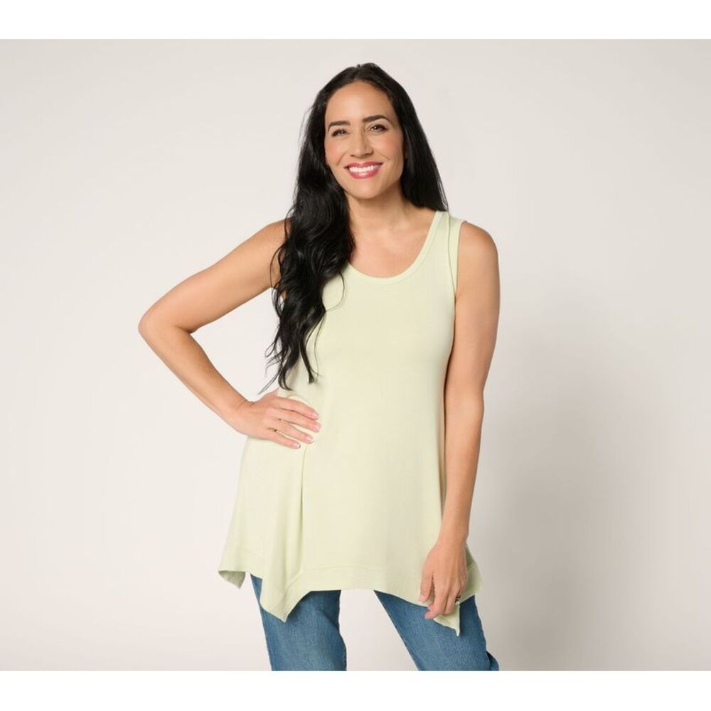 LEGO Women's Top Sz XL Hankerchief Hem Tank Green A698978